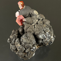 Vanadinite on Goethite, Morocco