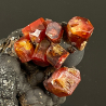 Vanadinite on Goethite, Morocco