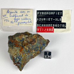 Azurite and Pyromorphite, Bernsberg, Germany.