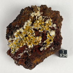 Wulfenite and Calcite, Los Lamentos, Chihuahua, Mexico