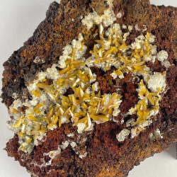 Wulfenite and Calcite, Los Lamentos, Chihuahua, Mexico