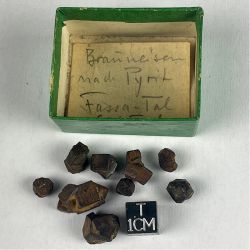 Limonite pseudomorphosis after pyrite, Italy