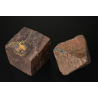 Limonite cube and magnetite octahedron, Minas Geraes, Brazil.
