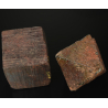 Cube de limonite et octaèdre de magnétite, Minas Geraes, Brésil.